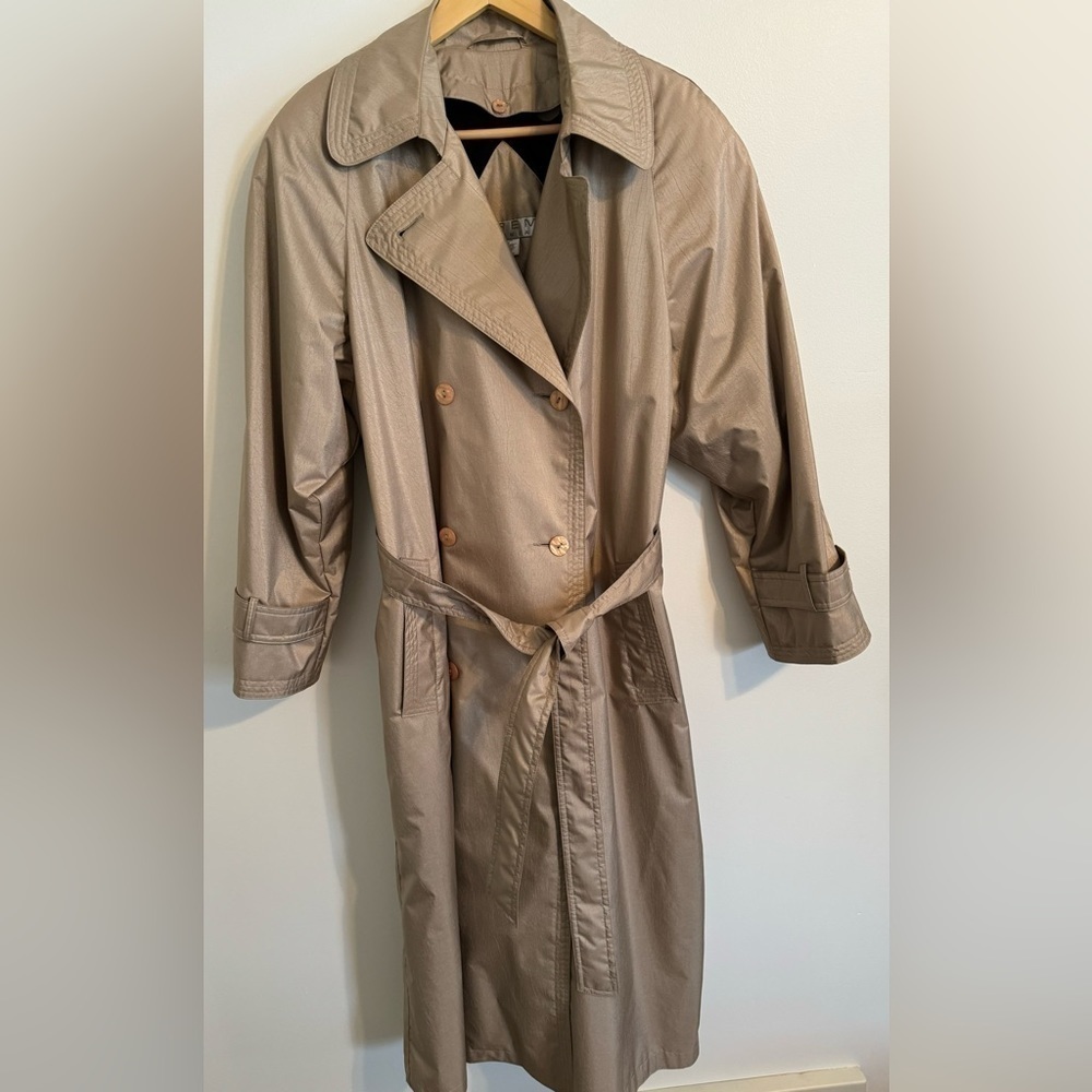 Brem Rainwear Women’s Double-Breasted Belted Trench Coat Size 18 - Picture 4 of 8